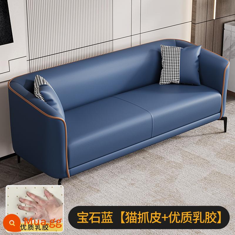 Sofa căn hộ nhỏ phòng khách đơn giản Internet người nổi tiếng đôi ba người căn hộ cho thuê phòng cửa hàng quần áo thẩm mỹ viện công nghệ vải - Xanh sapphire <da mèo cào> mủ cao cấp