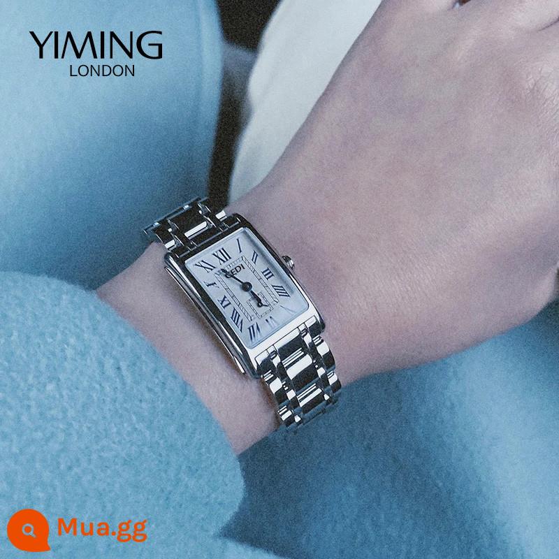 Langqing Chính hãng Dai Chuowa Wiener Watch Mẫu nữ Đồng hồ nữ Niche Light Luxury Quartz Watch Swiss Small Square Watch Square Thương hiệu nổi tiếng - Sự lựa chọn hàng đầu dành cho các quý cô công sở [20,8 x 32mm] Khí chất thanh lịch