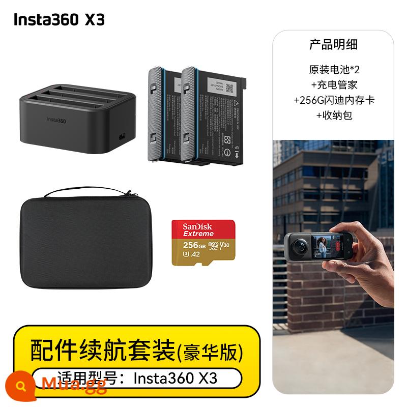 Phụ kiện máy ảnh chuyển động toàn cảnh Insta360 X3 Cưỡi trượt tuyết Lặn Giá đỡ đầu máy - Gói pin phụ kiện X3 (Phiên bản cao cấp)