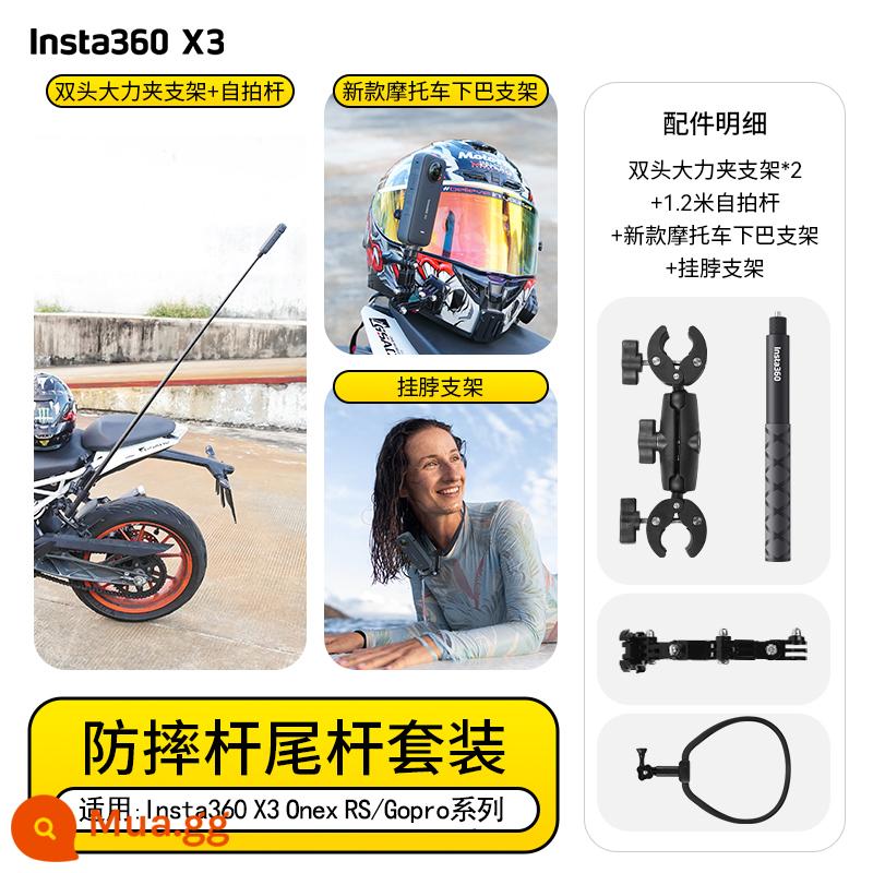 Insta360 X3 Onex2 RS Gopro11 Giá đỡ tay lái xe máy Phụ kiện máy ảnh thể thao - Bộ phối cảnh camera theo dõi người thứ ba