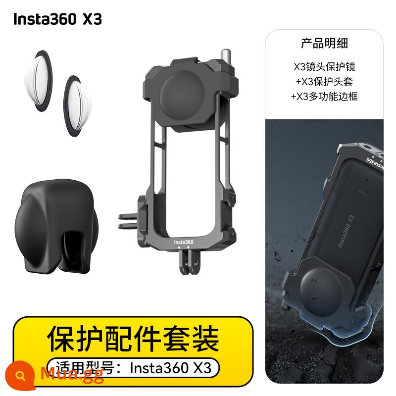 Phụ kiện máy ảnh chuyển động toàn cảnh Insta360 X3 Cưỡi trượt tuyết Lặn Giá đỡ đầu máy - Bộ phụ kiện bảo vệ X3