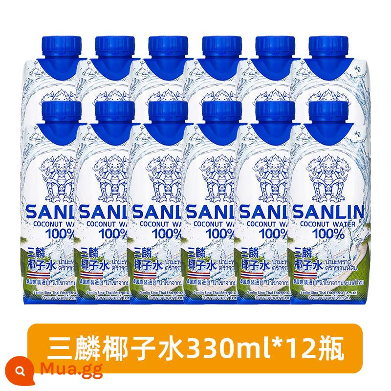 Thái Lan if nước dừa 350ml*24 chai nước cốt dừa nguyên chất nước ép nfc không đường bà bầu 0 béo uống nguyên hộp - [Không chất phụ gia] Nước dừa nguyên chất Sanlin 330ml*12 chai