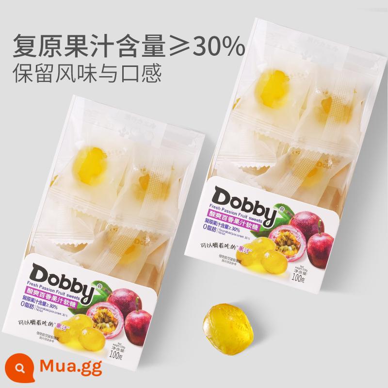 dobby dobby ếch du lịch giáng sinh kẹo dẻo trái cây xoài trắng nước đào kẹo snack chanh dây - Kẹo dẻo chanh dây*3