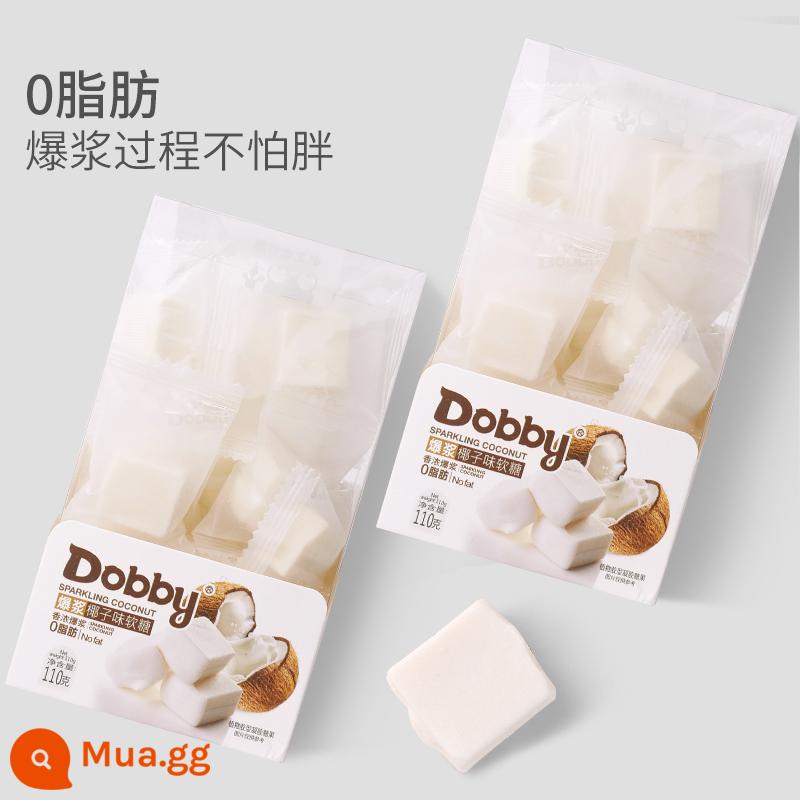 dobby dobby ếch du lịch giáng sinh kẹo dẻo trái cây xoài trắng nước đào kẹo snack chanh dây - Dừa❤Kẹo dẻo*3 hộp