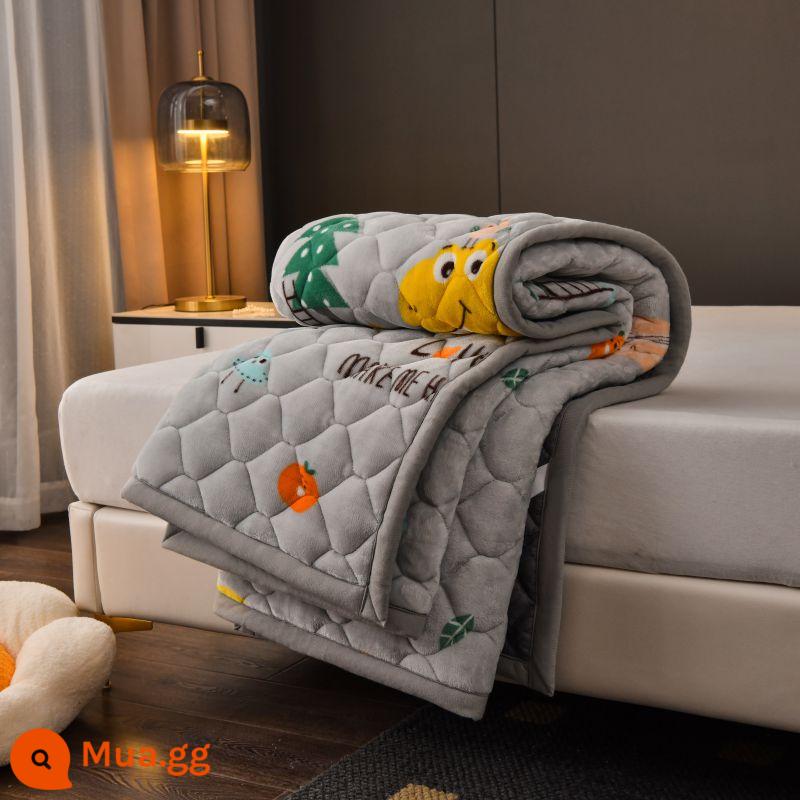 Mùa đông sữa nhung đệm lót dày ấm flannel đệm nhung san hô ký túc xá giường đơn chăn - khủng long