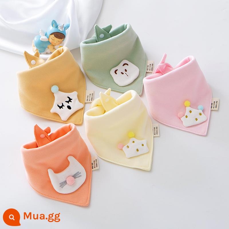 Bé nước bọt khăn nguyên chất yếm cotton sơ sinh chống nôn sữa yếm trẻ em khăn choàng nước bọt bé tam giác khăn mùa thu đông - Bộ ngực xinh xắn đáng yêu (nâng cấp kiểu siêu mềm - thêm phụ kiện) 5 gói