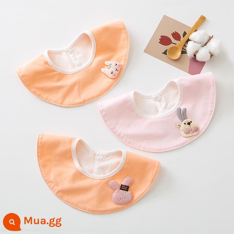 Bé nước bọt khăn nguyên chất yếm cotton sơ sinh chống nôn sữa yếm trẻ em khăn choàng nước bọt bé tam giác khăn mùa thu đông - Bé gái dễ thương dễ thương (hình tròn siêu mềm - kèm phụ kiện) gói 3