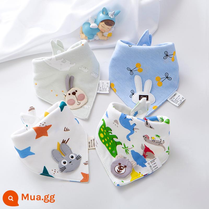 Bé nước bọt khăn nguyên chất yếm cotton sơ sinh chống nôn sữa yếm trẻ em khăn choàng nước bọt bé tam giác khăn mùa thu đông - Dreamland (cotton nguyên chất và phụ kiện) 4 gói