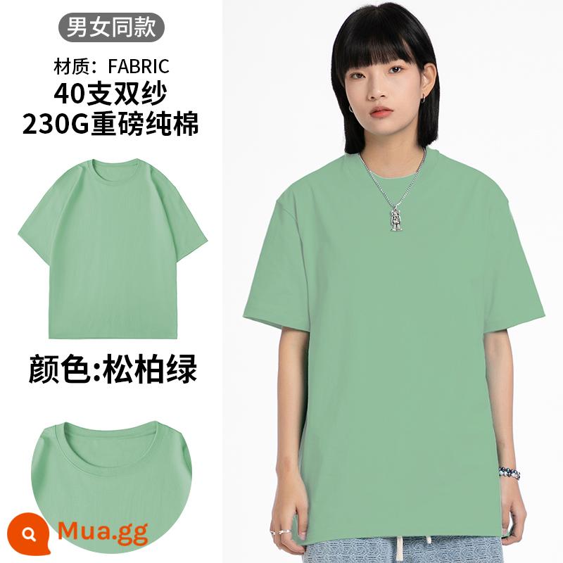 Tùy Chỉnh Áo Thun Ngắn Tay Quảng Cáo Văn Hóa Áo Lớp Đồng Phục Áo Liền Quần Tự Làm Cotton Tự Làm Quần Áo In Hình LOGO - Loại B-thông xanh