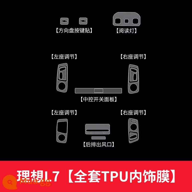 Thích hợp cho màn hình điều khiển trung tâm màng cường lực L9L8L7 lý tưởng, phụ kiện xe hơi điều hướng dải chống va chạm bên trong - Áp dụng cho Ideal L7 [Trọn bộ màng TPU nội thất]