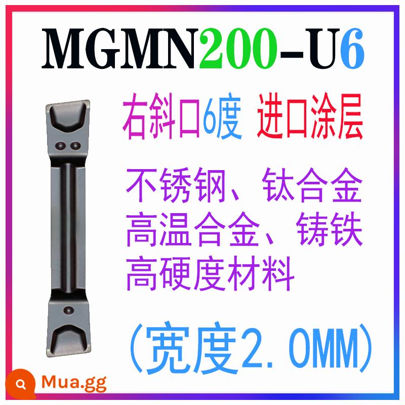 Lưỡi cắt CNC xiên trái và phải lưỡi cắt lưỡi cắt dao cắt rãnh ô tô dao hạt 8 độ 15 độ MGGN300RL - MGMN200-U6 YFT (góc xiên phải màu xám 6 độ)