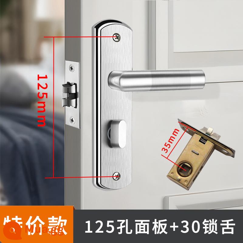 Bột phòng vệ sinh khóa cửa phòng tắm keyless nhà tắm hộ gia đình vệ sinh trong nhà hợp kim nhôm tay nắm cửa lưỡi đơn đa năng - Ưu đãi đặc biệt [khoảng cách lỗ 125 mm] + lưỡi khóa 35