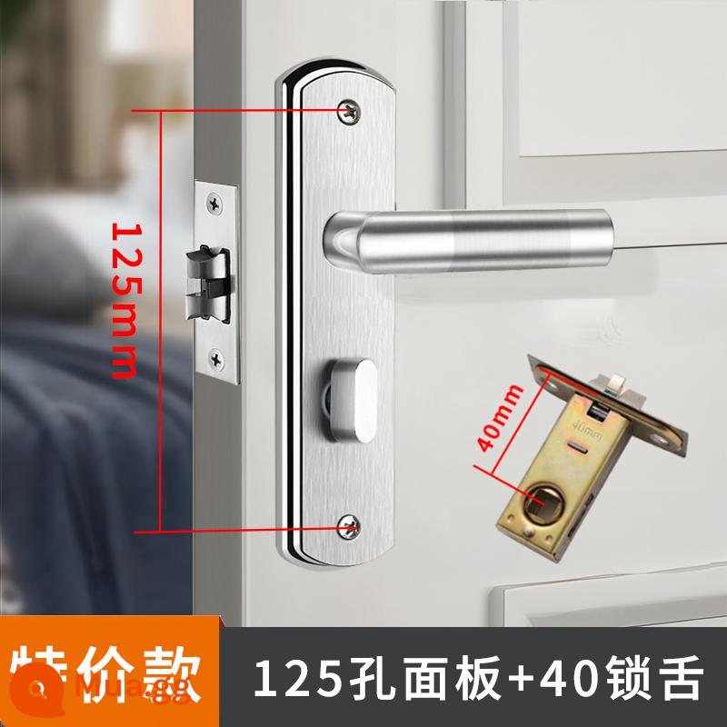 Bột phòng vệ sinh khóa cửa phòng tắm keyless nhà tắm hộ gia đình vệ sinh trong nhà hợp kim nhôm tay nắm cửa lưỡi đơn đa năng - Ưu đãi đặc biệt [khoảng cách lỗ 125 mm] + 40 lưỡi khóa