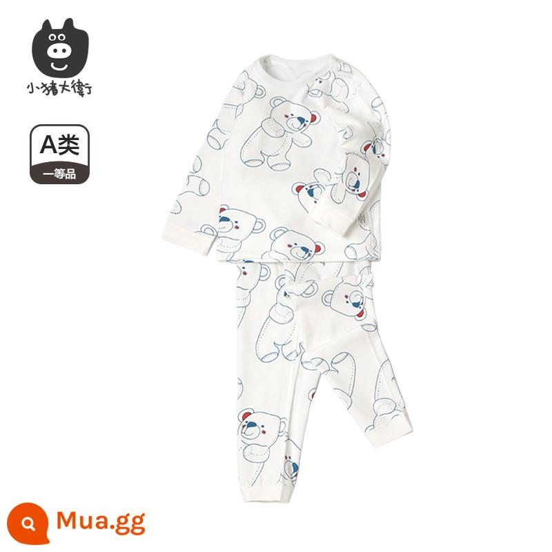 Bộ Đồ Lót Cotton Trẻ Em Piggy David Bộ Đồ Lót Cotton Bé Trai Và Bé Gái Cổ Tròn Dài Tay Quần Áo Mùa Xuân Và Quần Mùa Xuân Bộ 2 Món 2 Món - Gấu Bông Bốn Mùa