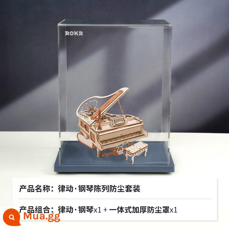 Rokr Ruoke Nhịp Điệu Hộp Nhạc Piano Tự Làm Hộp Nhạc Bé Gái Món Quà Sinh Nhật Tanabata Quà Tặng Lễ Tình Nhân Lãng Mạn - [Bộ chống bụi]Đàn piano Gbeat+Vỏ chống bụi]