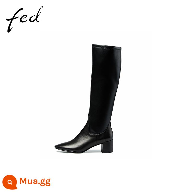 Fed boot cao gót thu đông da mới thoáng cá tính đường phố boot cổ cao nhỏ cao cấp 806-YA232 - đen