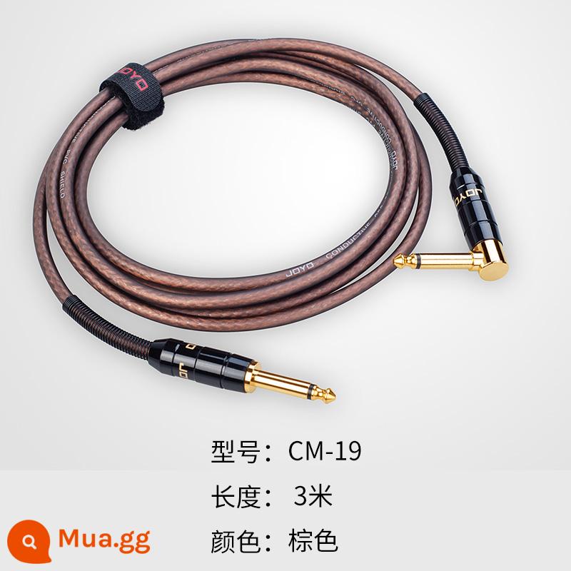 Joyo Trác Lê cáp đàn guitar điện Bakelite loa âm thanh effector pickup dụng cụ cáp dây giảm tiếng ồn - Dây nhạc cụ cao cấp cm-19 (khuỷu thẳng) màu nâu 3 mét