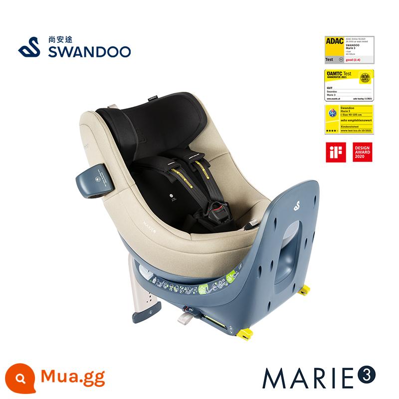 Swandoo Ghế An Toàn Trẻ Em 0-4 Tuổi Bé Sơ Sinh Xe Ô Tô Xoay 360 Độ Marie3 - màu trà nhạt