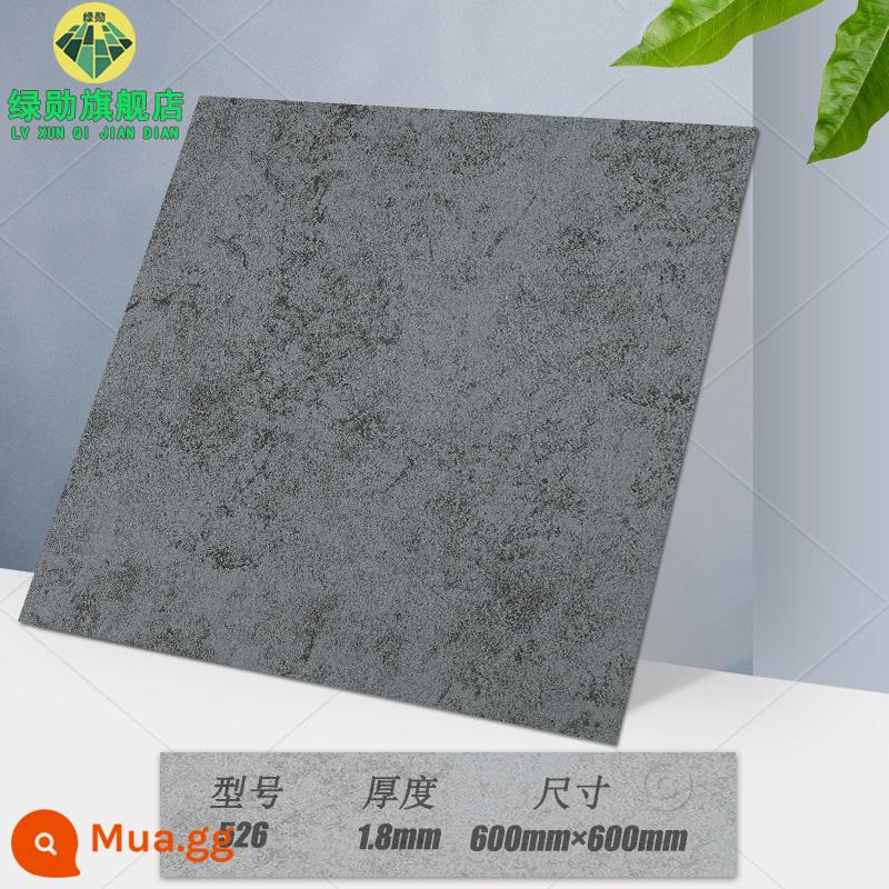 Miếng dán sàn 60×60 tự dính đá nhựa chống xi măng dán sàn ins lưới đỏ cải tạo gạch giả nhựa PVC chịu mài mòn - Xám đậm 526/tự dính 600×600/độ dày 1.8㎜