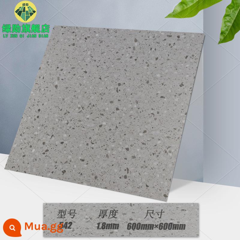 Miếng dán sàn 60×60 tự dính đá nhựa chống xi măng dán sàn ins lưới đỏ cải tạo gạch giả nhựa PVC chịu mài mòn - Gạch terrazzo xám 542/tự dính 600×600/độ dày 1.8㎜