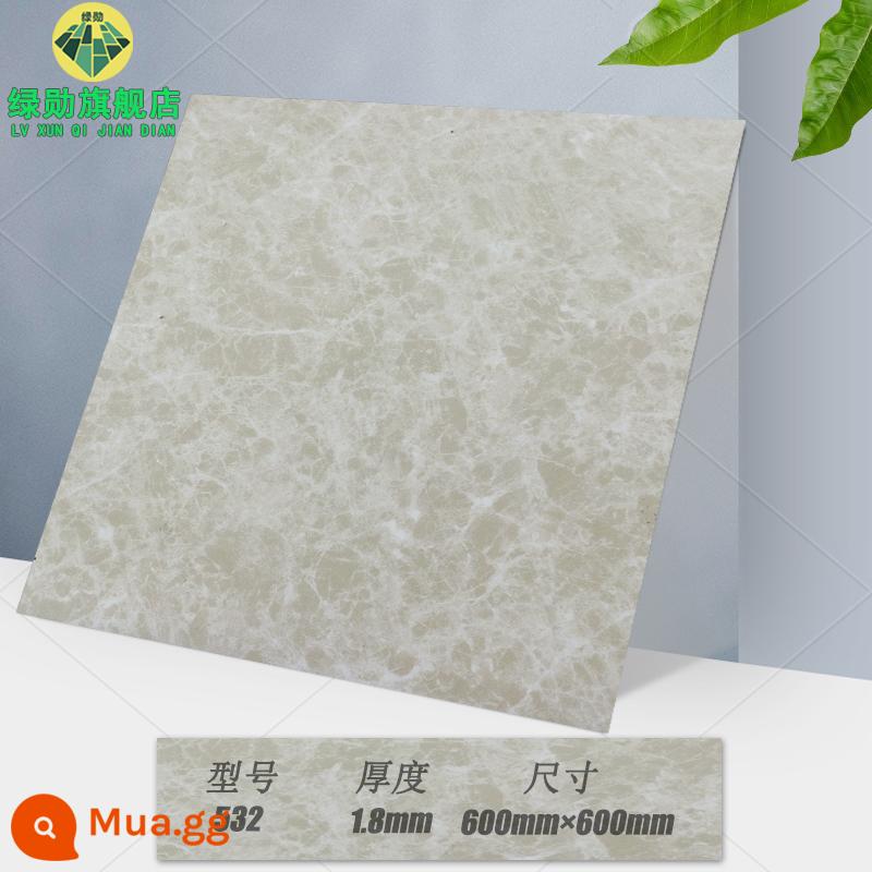 Miếng dán sàn 60×60 tự dính đá nhựa chống xi măng dán sàn ins lưới đỏ cải tạo gạch giả nhựa PVC chịu mài mòn - Màu trắng nhạt 532/Tự dính 600×600/Độ dày 1,8㎜