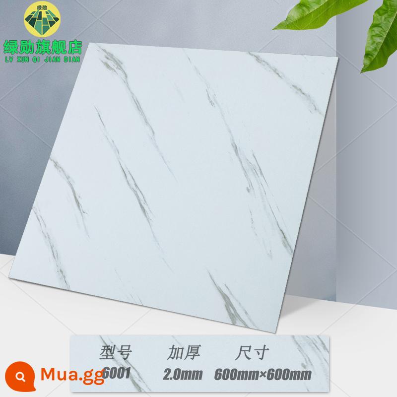 Miếng dán sàn 60×60 tự dính đá nhựa chống xi măng dán sàn ins lưới đỏ cải tạo gạch giả nhựa PVC chịu mài mòn - Bạch Tuyết 6001/Tự dính 600×600/Dày 2.0㎜