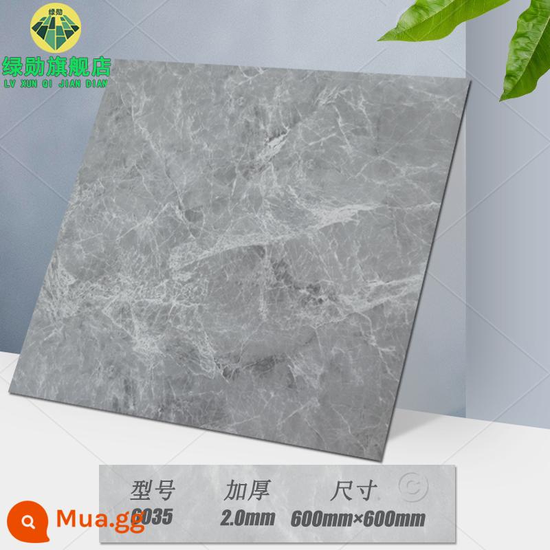 Miếng dán sàn 60×60 tự dính đá nhựa chống xi măng dán sàn ins lưới đỏ cải tạo gạch giả nhựa PVC chịu mài mòn - Xám 6035/Tự dính 600×600/Dày 2.0㎜