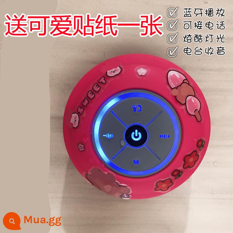 Phòng tắm không thấm nước không dây bluetooth âm thanh điện thoại di động phòng tắm mini loa nhỏ di động âm lượng lớn chất lượng âm thanh cao loa siêu trầm 3d vòm nhà lưới cô gái màu đỏ cô gái nhỏ món quà sáng tạo dễ thương - Nhãn dán miễn phí [phiên bản nhẹ] màu đỏ