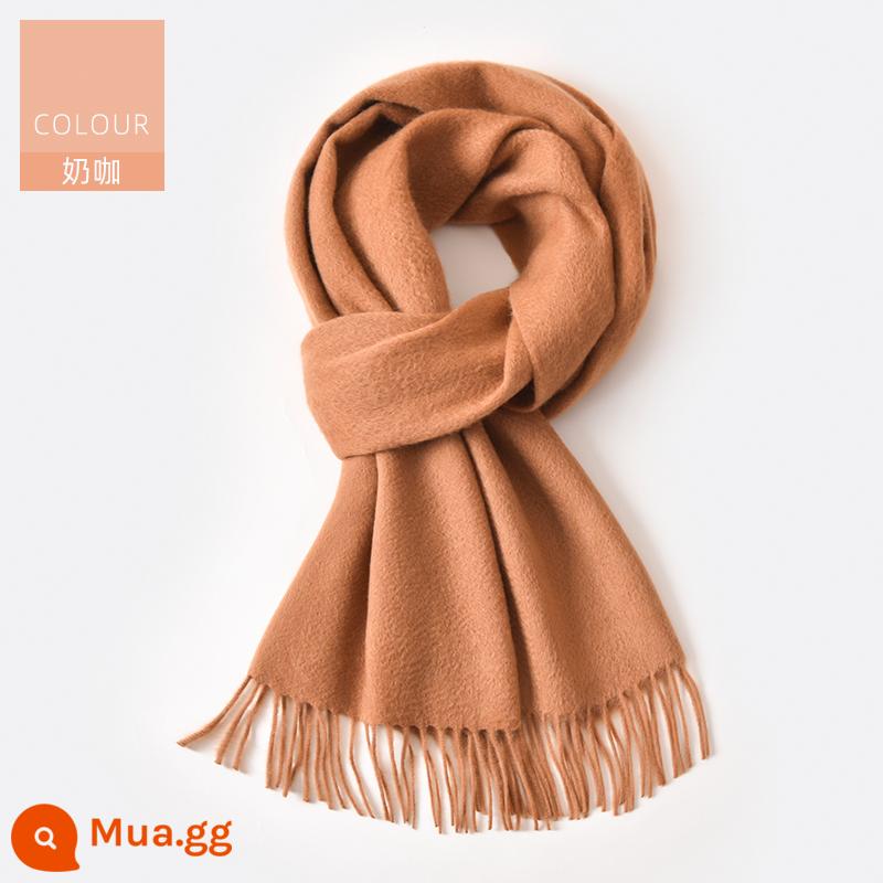 Câu Chuyện Thượng Hải 100% Khăn Cashmere Đỏ Trung Quốc Lớn Màu Đỏ Năm Hoàng Đạo Khăn Choàng Mùa Đông Của Phụ Nữ Hộp Quà Cuộc Họp Thường Niên - Cà phê sữa (100% cashmere)