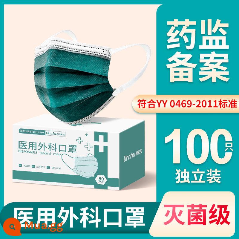 Máy khử trùng -Mặt nạ phẫu thuật y tế dùng một lần y tế ba lần chính thức chính thức chính thức chính thức 3M Phòng ngừa dịch bệnh đặc biệt y tế - Màu xanh đậm [loại vô trùng] dùng cho chăm sóc y tế [100 miếng được đóng gói riêng lẻ]..