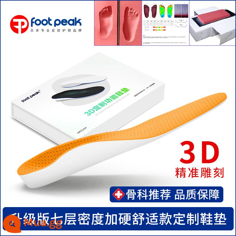 3D tùy chỉnh chân phẳng khắc phục đế trẻ em người lớn chân valgus đế vòm đệm XO chân footpeak - Mặt đế chỉnh sửa 3D mặt da màu cam, mới nâng cấp, hỗ trợ 7 lớp kháng khuẩn, kiểu dáng cứng cáp và thoải mái