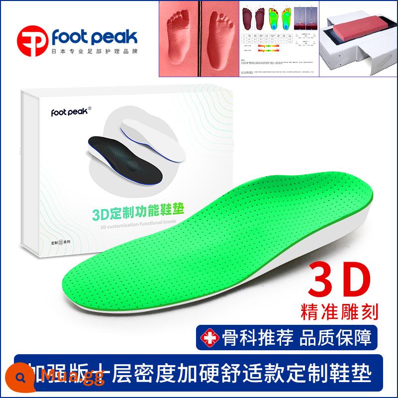 3D tùy chỉnh chân phẳng khắc phục đế trẻ em người lớn chân valgus đế vòm đệm XO chân footpeak - Đế chỉnh sửa 3D bằng da màu xanh lá cây, mới nâng cấp, hỗ trợ 10 lớp kháng khuẩn, kiểu dáng cứng cáp và thoải mái