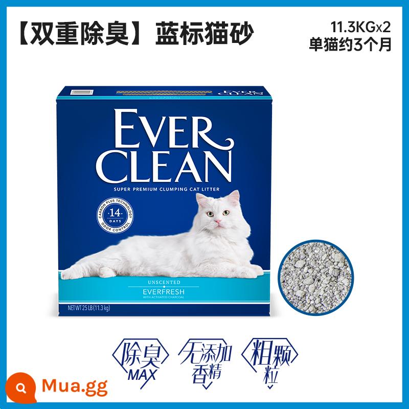 EverClean kim cương bạch kim than hoạt tính khử mùi quặng bentonite không bụi cát vệ sinh mèo có thể trộn cát đậu hũ 10kg+ - Lăn Khử Mùi Master-Blue Label 11.3kg*2