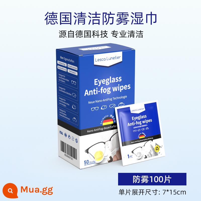 Khăn lau kính, khăn lau mắt đặc biệt chống mờ, khăn lau dùng một lần không làm hỏng màn hình ống kính, khăn lau ống kính chống sương mù - [Tiêu chuẩn Đức] Khăn lau chống sương mù 100 miếng