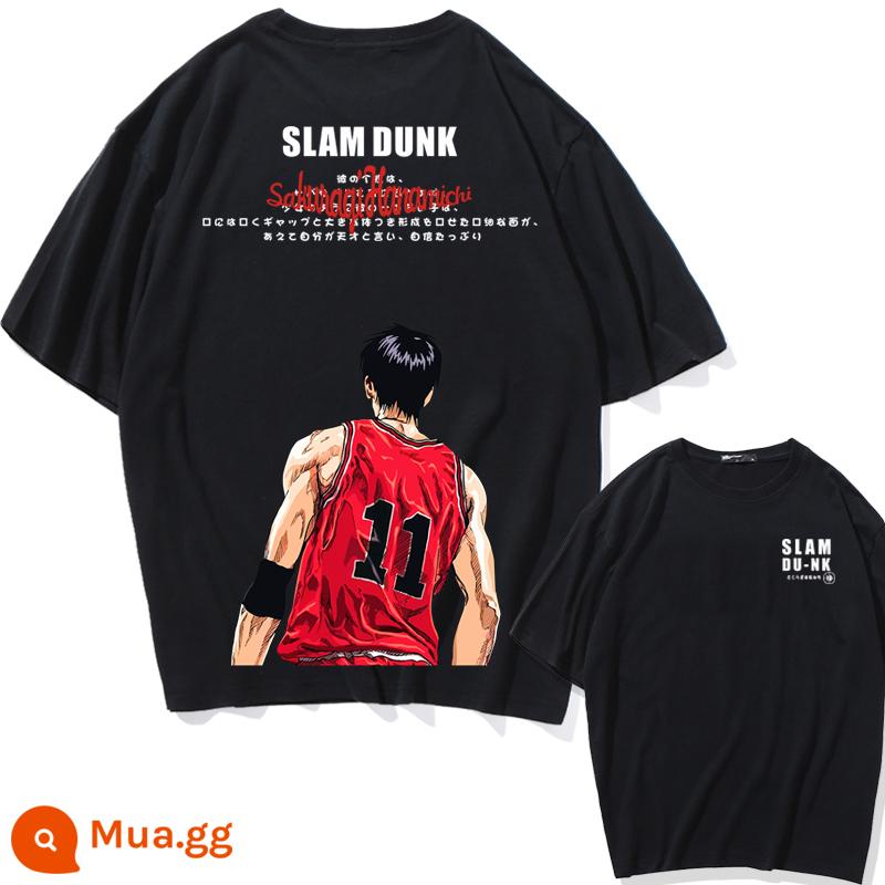 Mùa Hè 2023 Slam Dunk Áo Thun Ngắn Tay Nam Tất Cả Các Trận Đấu Bóng Rổ Quần Áo Dáng Rộng Hợp Thời Trang Sakuragi Flower Road Khớp Nửa Tay - Tiếng Anh số 11-Đen