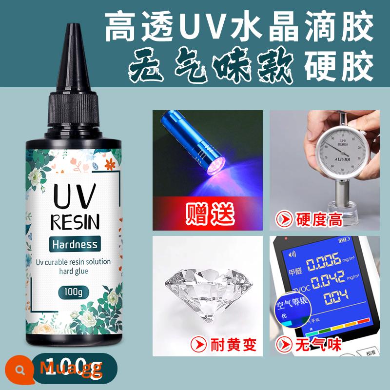 Keo UV Cao trong suốt chống ố vàng nhanh khô thủ công tự làm hoa sấy khô màng co nhiệt UV đóng rắn để làm keo pha lê UV - 100ml + đèn tím (do quản lý cửa hàng khuyên dùng)