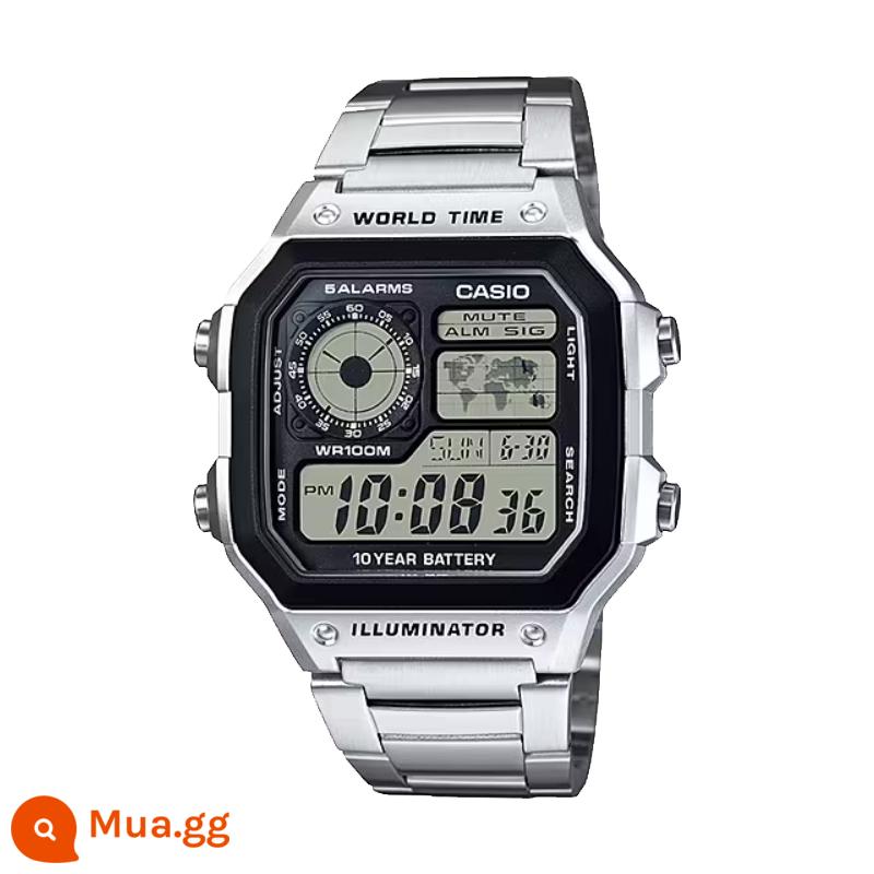 Đồng hồ CASIO nam sinh viên thể thao chống thấm nước đa chức năng màn hình kỹ thuật số điện tử AE1500WH - AE-1200WHD-1AVDF [Mẫu hot màu bạc]