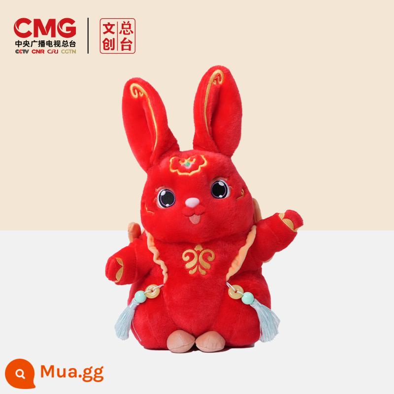 Wenchuang Rabbit Tuantuan Rabbit Round Red Rabbit Doll Gift Box Set Lễ hội mùa xuân Quà tặng ngày lễ cho bạn bè và các cặp đôi - thỏ vẫy tay