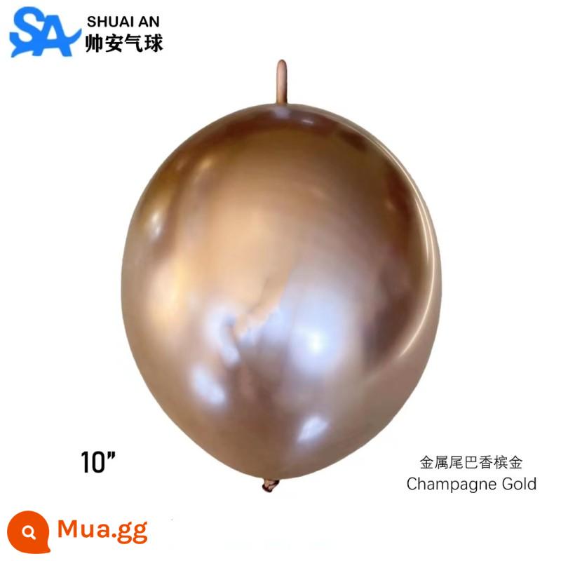 Shuai'an 5/10 inch 12 inch dày kim loại vàng đen bóng tròn sinh nhật trẻ em đám cưới tháng 5 Đảng - 50 miếng bóng đuôi kim loại màu vàng sâm panh 10 inch