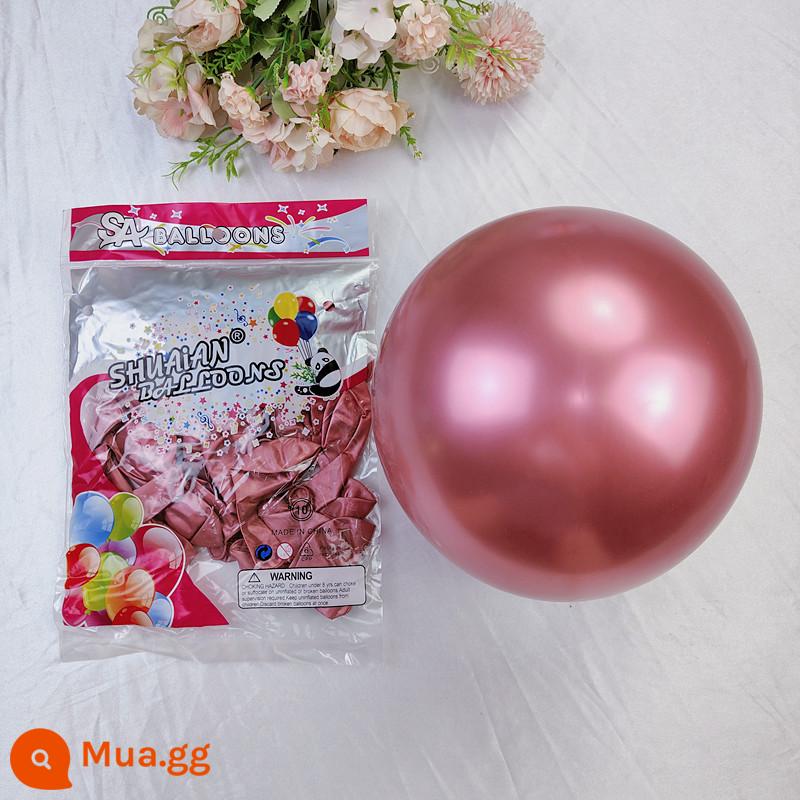 Shuai'an 5/10 inch 12 inch dày kim loại vàng đen bóng tròn sinh nhật trẻ em đám cưới tháng 5 Đảng - 10 inch 2.2g màu đỏ kim loại 50 miếng