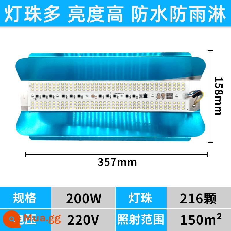 led đèn vonfram iốt đèn làm việc 1000w siêu sáng ngoài giờ đèn năng lượng mặt trời ngoài trời không thấm nước công trường xây dựng chiếu sáng đèn pha - Đèn trắng dày độ sáng cao 200W, đi kèm 1 phích cắm + 3 mét cáp