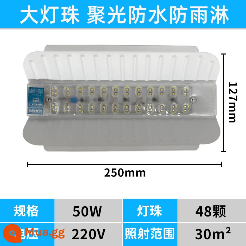 led đèn vonfram iốt đèn làm việc 1000w siêu sáng ngoài giờ đèn năng lượng mặt trời ngoài trời không thấm nước công trường xây dựng chiếu sáng đèn pha - Đèn trắng ống kính được nâng cấp 50W, bao gồm 1 phích cắm + cáp 3 mét