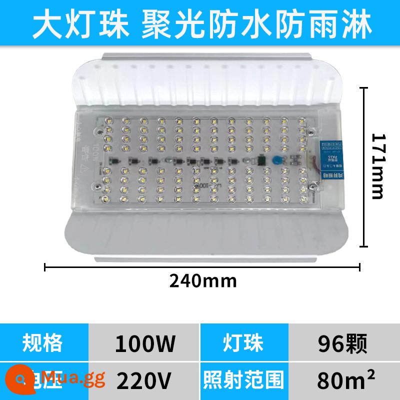 led đèn vonfram iốt đèn làm việc 1000w siêu sáng ngoài giờ đèn năng lượng mặt trời ngoài trời không thấm nước công trường xây dựng chiếu sáng đèn pha - Đèn trắng ống kính được nâng cấp 100W, bao gồm 1 phích cắm + cáp 3 mét