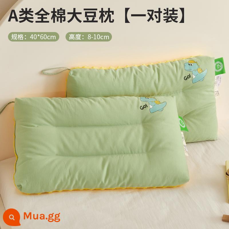 Gối trẻ em cotton loại A cho bé trên 6 tuổi, lõi gối Doudou, cặp gia đình, gối nhỏ học sinh, ngủ trưa cho nam - Gối Beanie 100% Cotton Loại A-Gối Ngủ-Đại Học Khủng Long-40x60cm[Cặp]