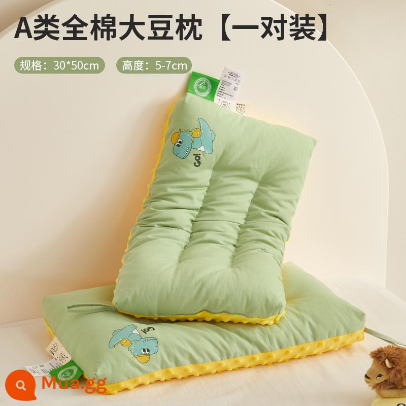 Gối trẻ em cotton loại A cho bé trên 6 tuổi, lõi gối Doudou, cặp gia đình, gối nhỏ học sinh, ngủ trưa cho nam - Gối Beanie 100% cotton loại A-Ngủ-Academy Dinosaur-30x50cm[Cặp]