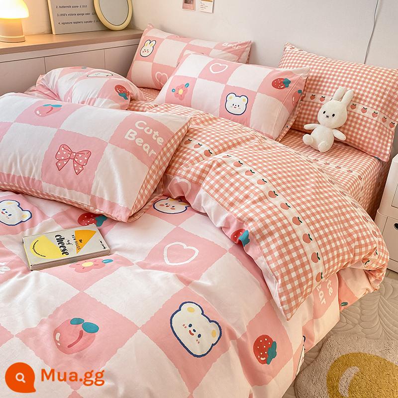 Nguyên Chất Cotton Vỏ Chăn Đơn 150X200X230 Ga Giường Cotton Vỏ Chăn Đơn 180X220 Vỏ Chăn Dày - Thỏ Minnie [100% cotton]