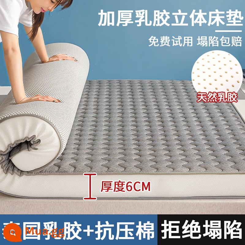 Nệm cao su đệm nhà cứng mat tatami mat ký túc xá sinh viên đơn miếng bọt biển mat nệm nệm chăn bông mùa đông - Tôn màu xám [Kháng khuẩn và chống mạt loại A tiêu chuẩn] dày khoảng 6cm