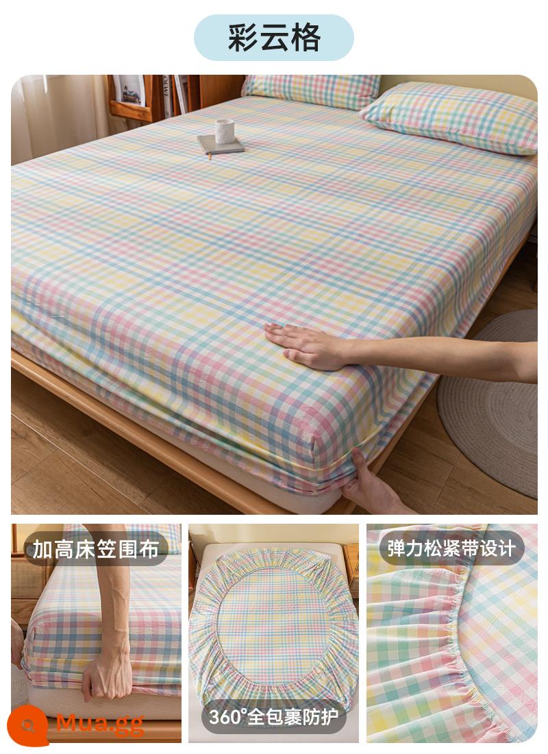 Cotton Giặt Cotton Trang Bị Tấm Đơn 100 Cotton Trải Giường Ký Túc Xá Đơn Tấm Bảo Vệ Nệm Vỏ Gối 3 Bộ 3 - Dòng LX--Caiyunge [100% cotton đã giặt]