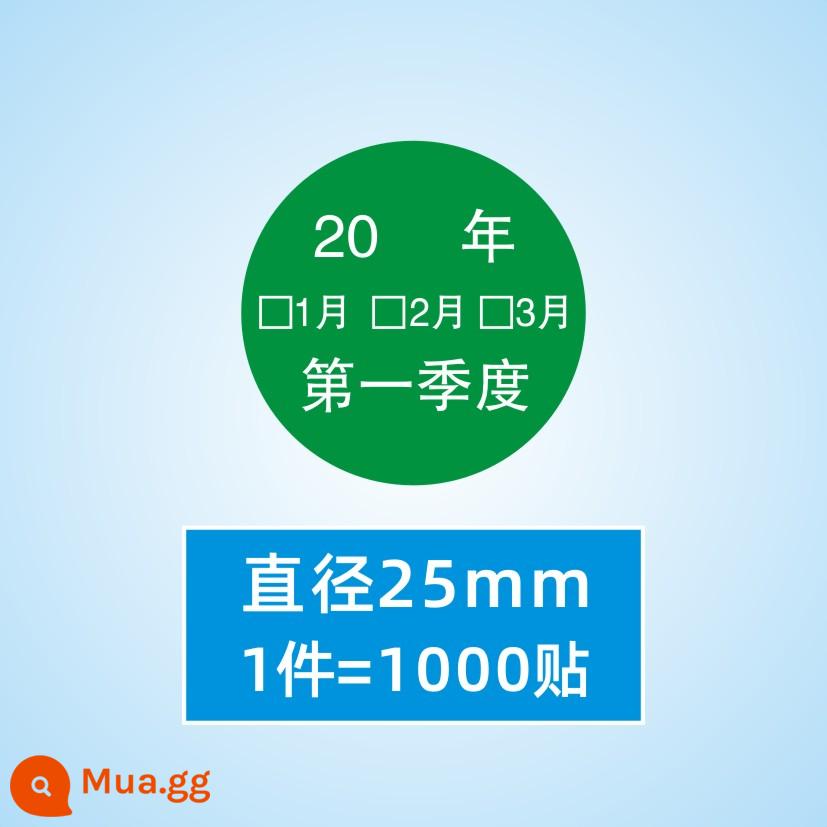 Hình dán nhãn tròn tháng 1-tháng 12 nhãn phân loại nhãn tự dính chất liệu hình tròn nhãn dán nhãn dán kỹ thuật số - Quý đầu tiên (1 miếng = 1000 nhãn dán)