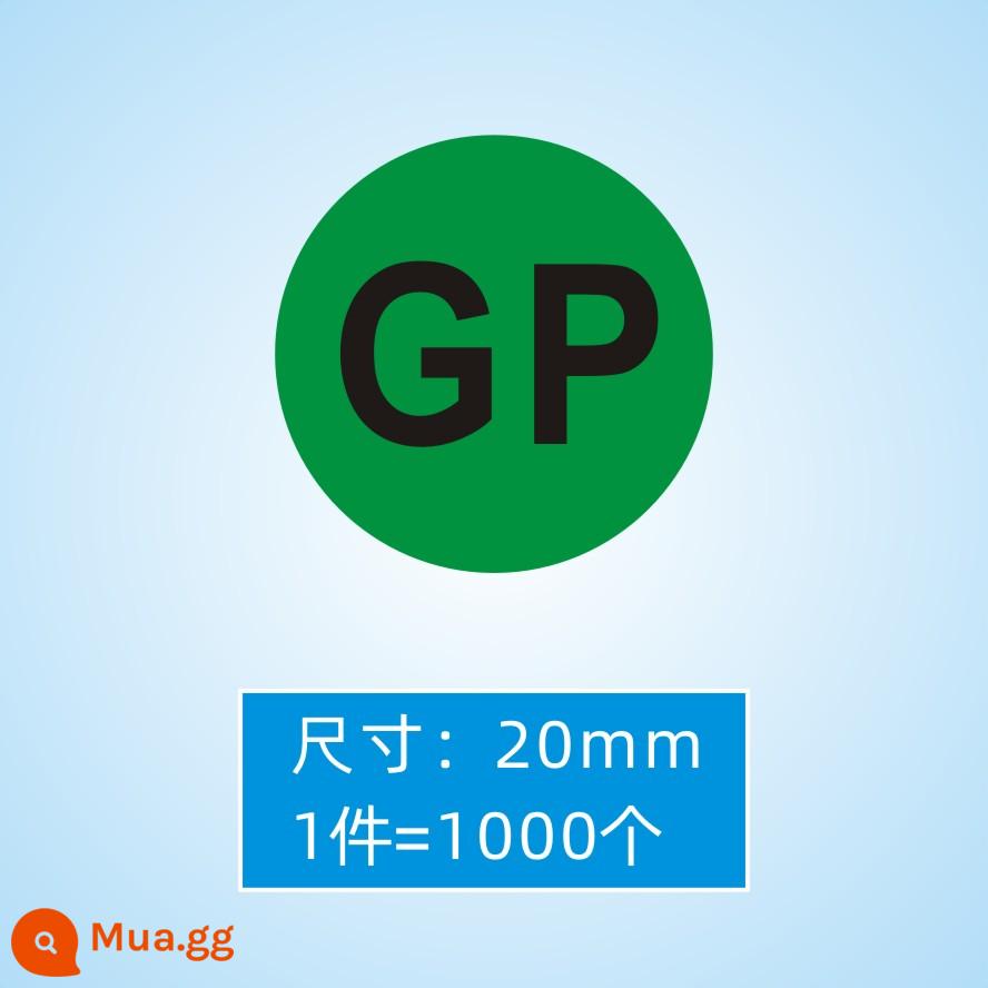 Spot GP12 EPC quản lý chất lượng tự dính thanh tra phụ tùng ô tô nhãn chữ ký viết tay đại diện - Chữ GP đen trên nền xanh (20mm1000 miếng)